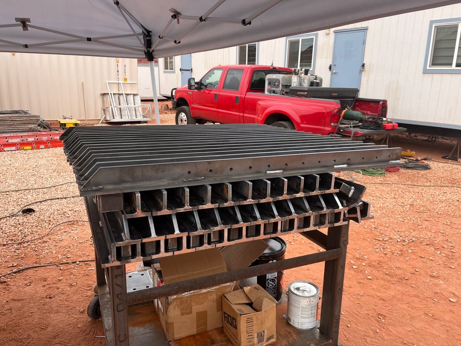 Stainless cable railing and lighted grab rail at Black Desert Resort, on-site fabrication