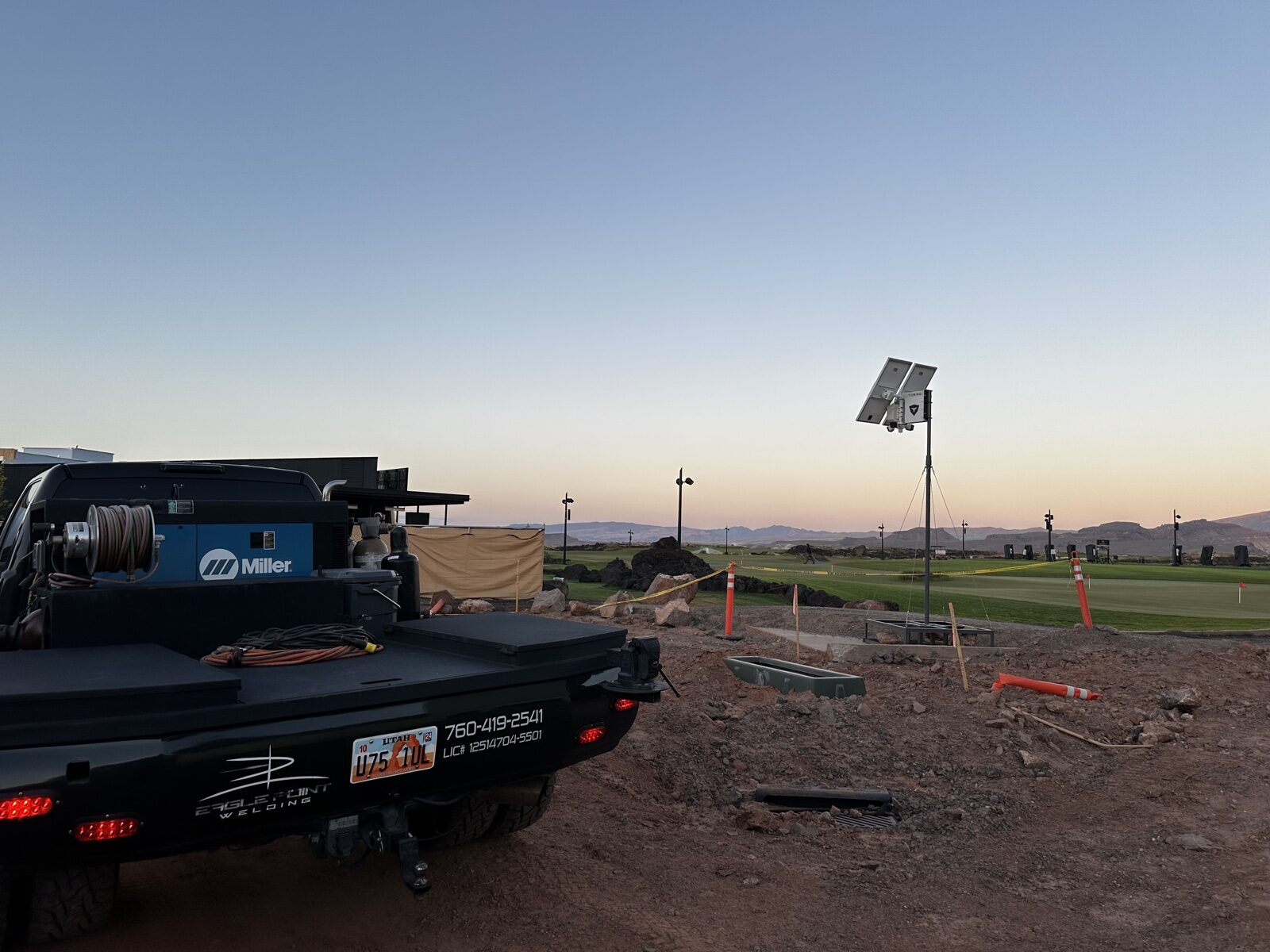 Structural steel and rigging work at Black Desert Resort, finished installation