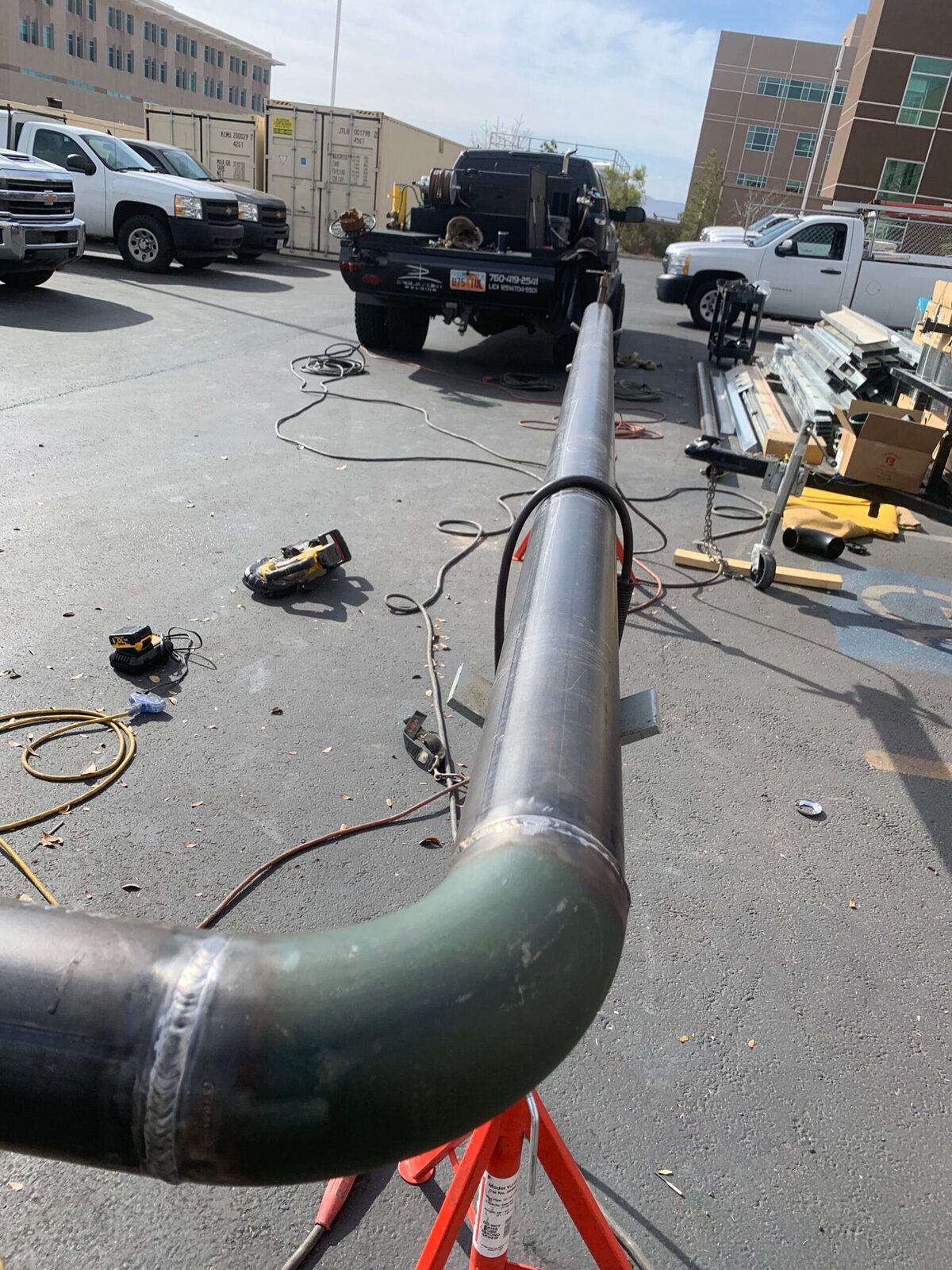 Welded pipe joints for the new hospital utilities