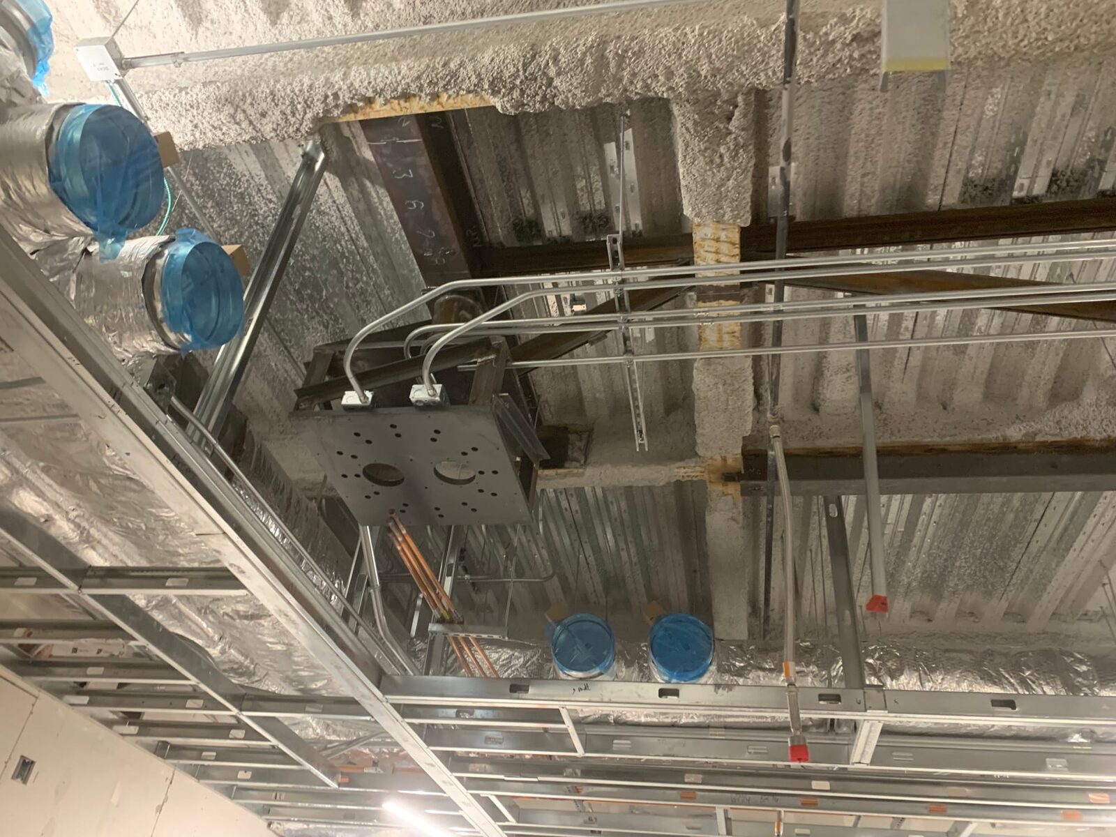 Mounted medical booms and utility connections