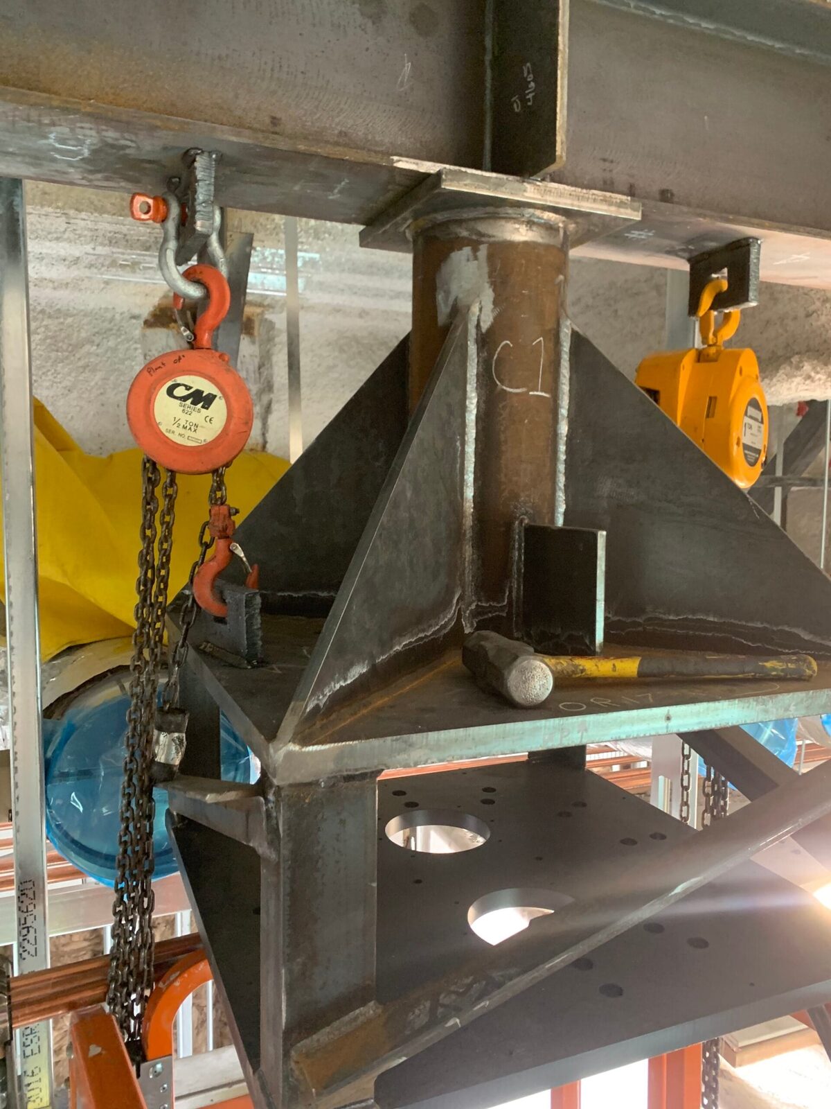 Containment and welding setup in the live hospital