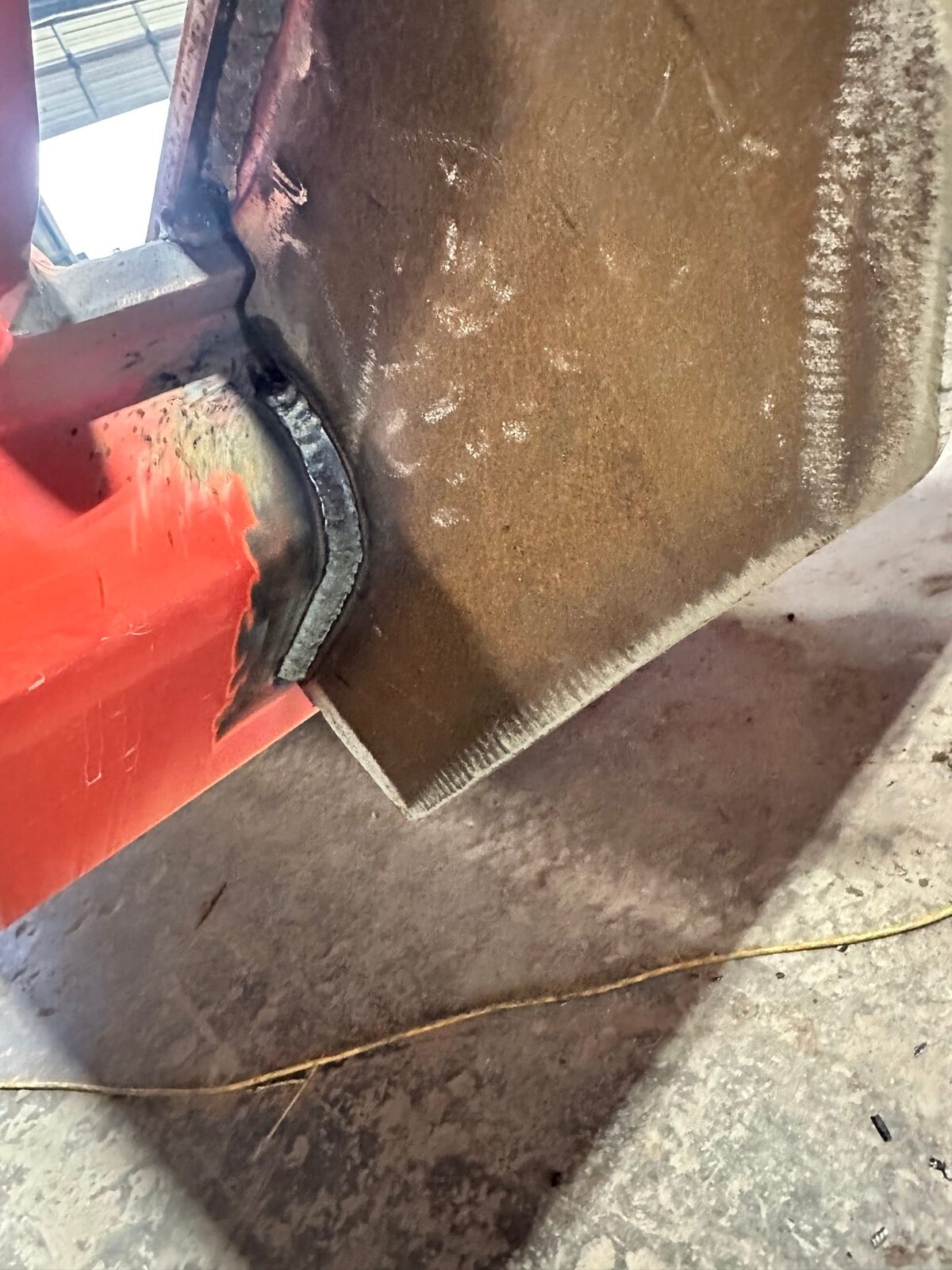 Conveyor butterfly/separator chute repair at the Cumberland zinc mine, detail