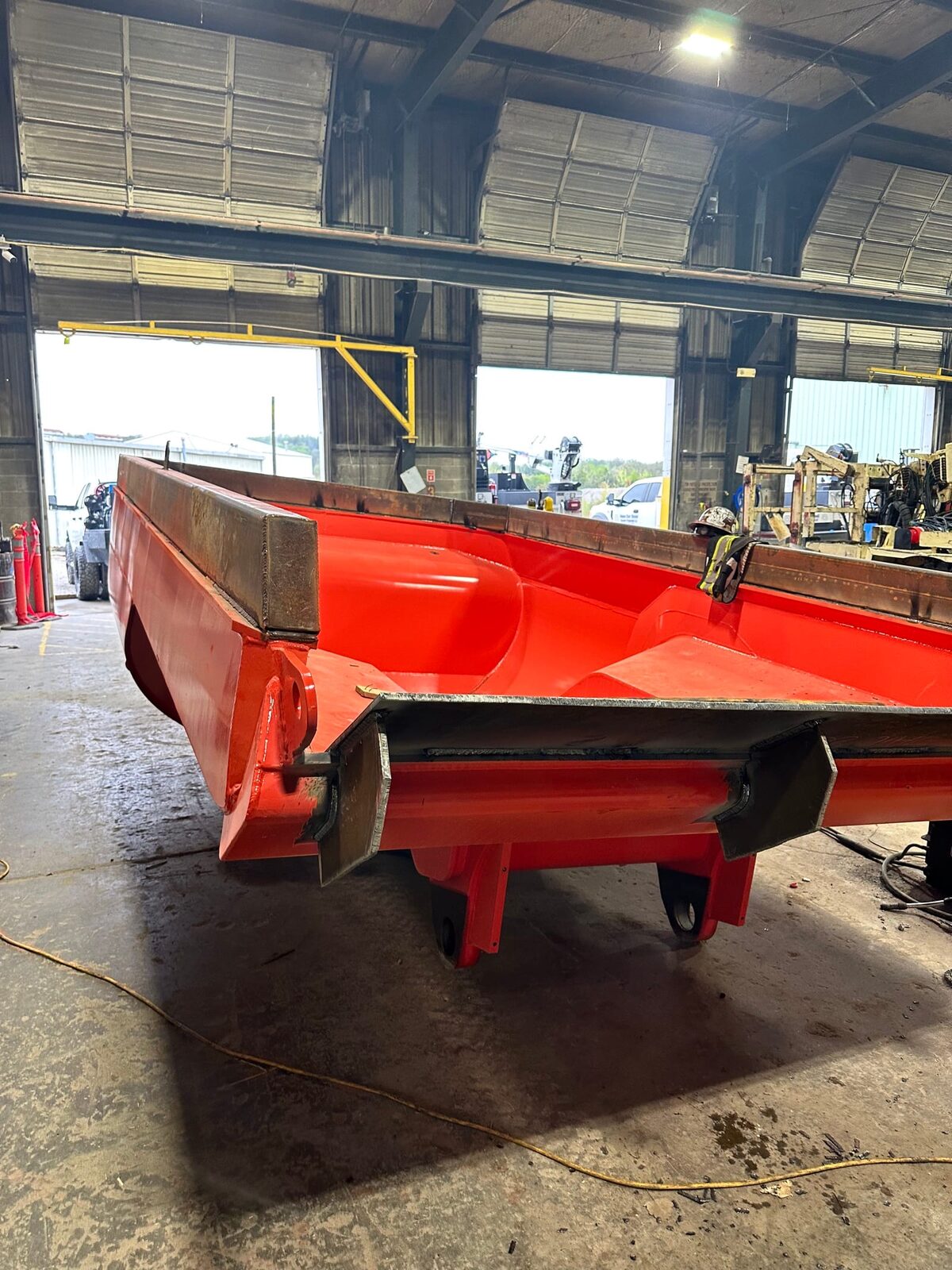 Conveyor butterfly/separator chute repair at the Cumberland zinc mine, on-site fabrication