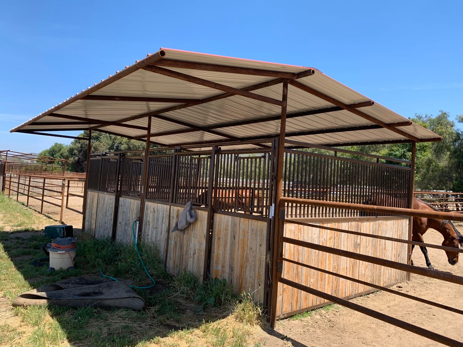 Custom fabricated steel structure with clean welds and precise detail, detail